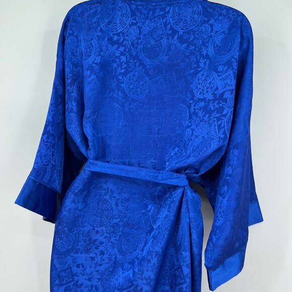 Victoria Secret Gold label Blue Robe Woman's One Size Tie Flawed - Picture 9 of 13